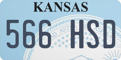 KS license plate 566HSD