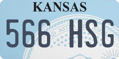 KS license plate 566HSG