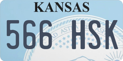 KS license plate 566HSK