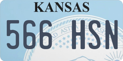 KS license plate 566HSN