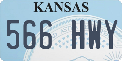 KS license plate 566HWY
