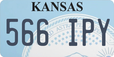 KS license plate 566IPY