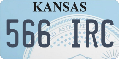 KS license plate 566IRC