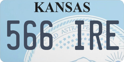 KS license plate 566IRE