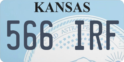KS license plate 566IRF