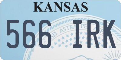 KS license plate 566IRK
