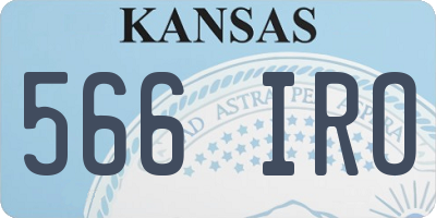 KS license plate 566IRO