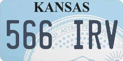 KS license plate 566IRV