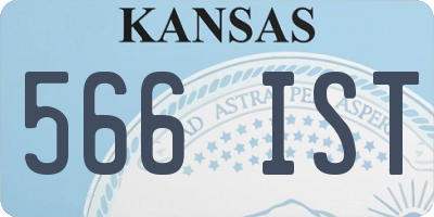 KS license plate 566IST