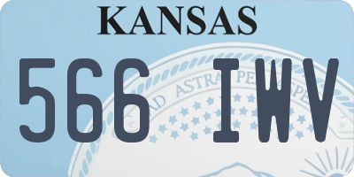 KS license plate 566IWV