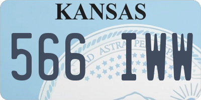 KS license plate 566IWW