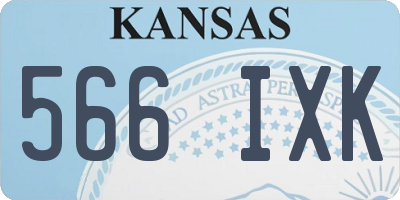 KS license plate 566IXK