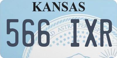 KS license plate 566IXR