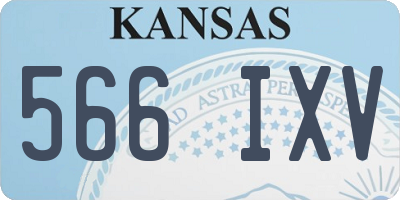 KS license plate 566IXV