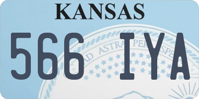 KS license plate 566IYA