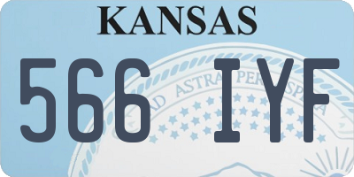 KS license plate 566IYF