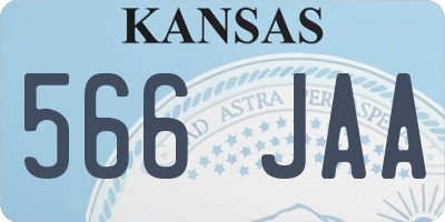 KS license plate 566JAA