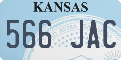 KS license plate 566JAC