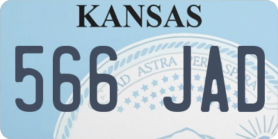 KS license plate 566JAD