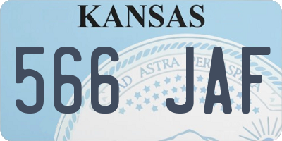 KS license plate 566JAF
