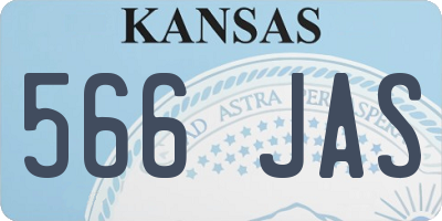 KS license plate 566JAS