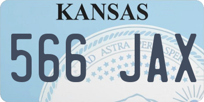 KS license plate 566JAX