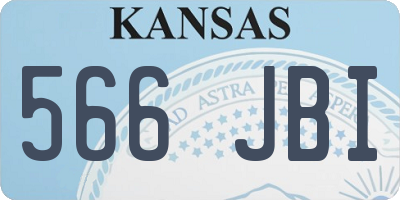 KS license plate 566JBI