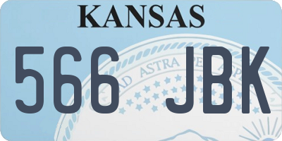 KS license plate 566JBK
