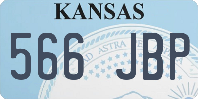 KS license plate 566JBP