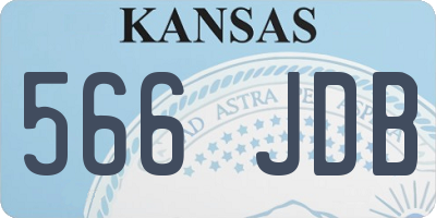 KS license plate 566JDB