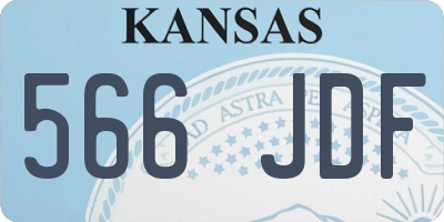 KS license plate 566JDF