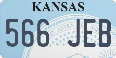 KS license plate 566JEB
