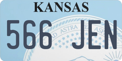 KS license plate 566JEN