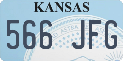 KS license plate 566JFG