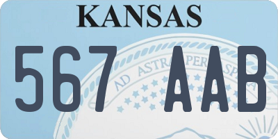 KS license plate 567AAB
