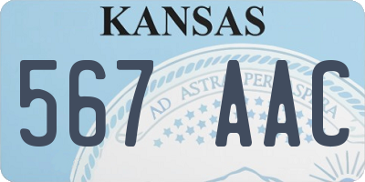 KS license plate 567AAC