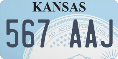 KS license plate 567AAJ