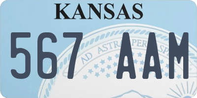 KS license plate 567AAM