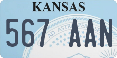 KS license plate 567AAN