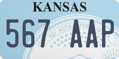 KS license plate 567AAP
