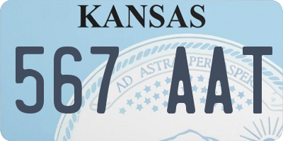 KS license plate 567AAT