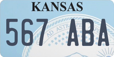 KS license plate 567ABA