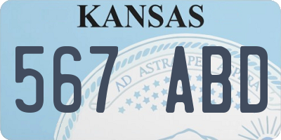 KS license plate 567ABD