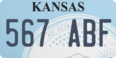 KS license plate 567ABF