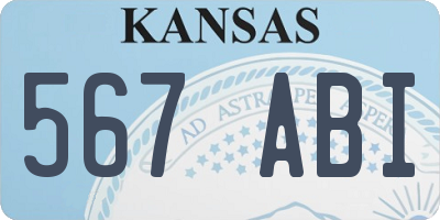 KS license plate 567ABI