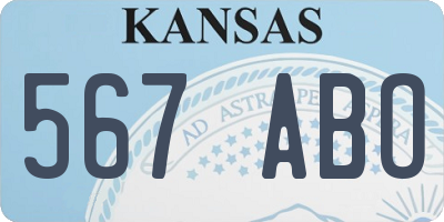 KS license plate 567ABO