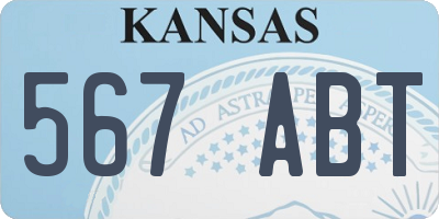 KS license plate 567ABT