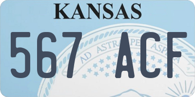 KS license plate 567ACF