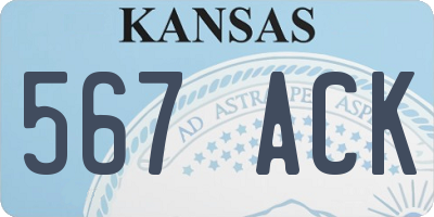 KS license plate 567ACK