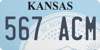 KS license plate 567ACM
